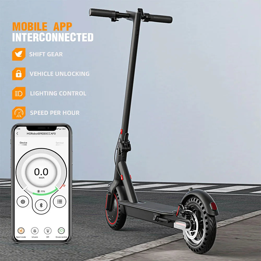 350W Foldable Electric Scooter, Adults/Teens, Explosion-Proof Tires, Dual Brake System, Lightweight