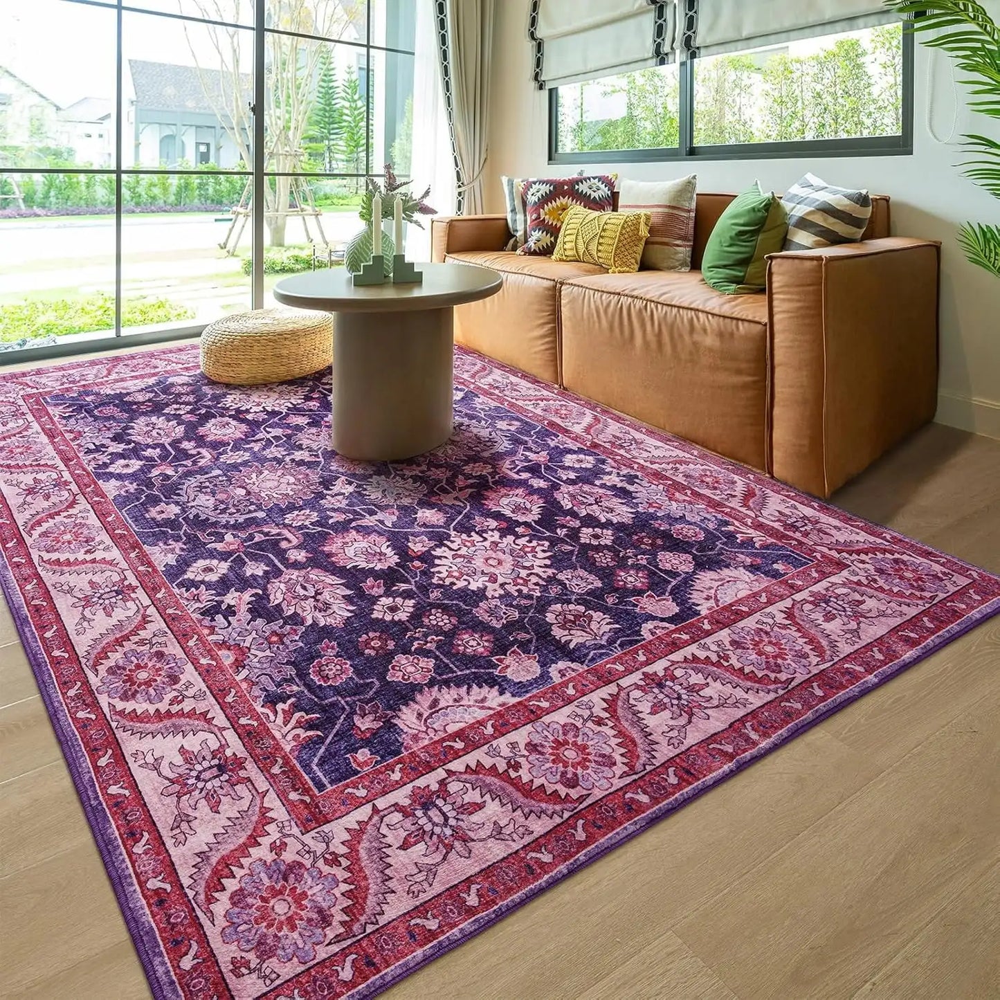 New Vintage Floral, Soft Accent, Fluffy, Large Area Rug, Carpet for Bedroom, Living Room