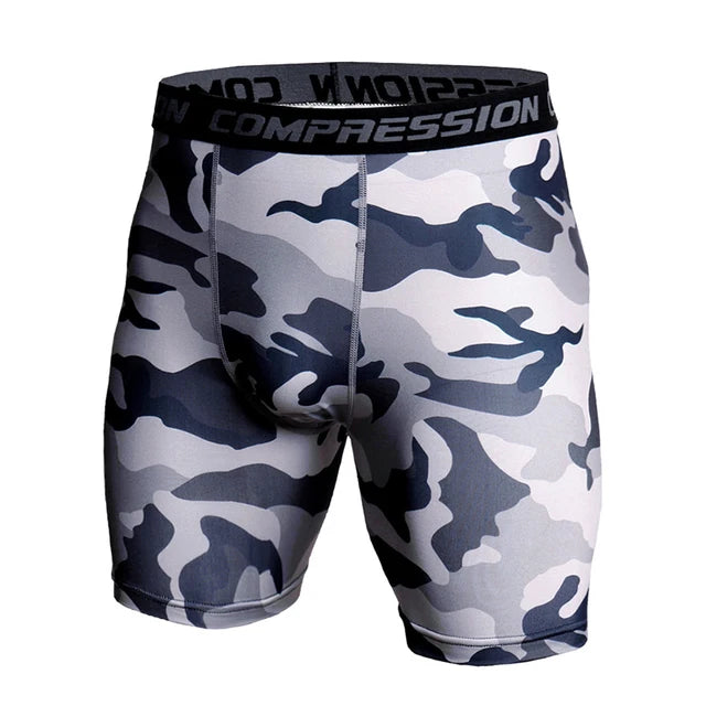 Compression Shorts Men 3D Print Camouflage Bodybuilding Tights Muscle Sport Elastic Running Shorts