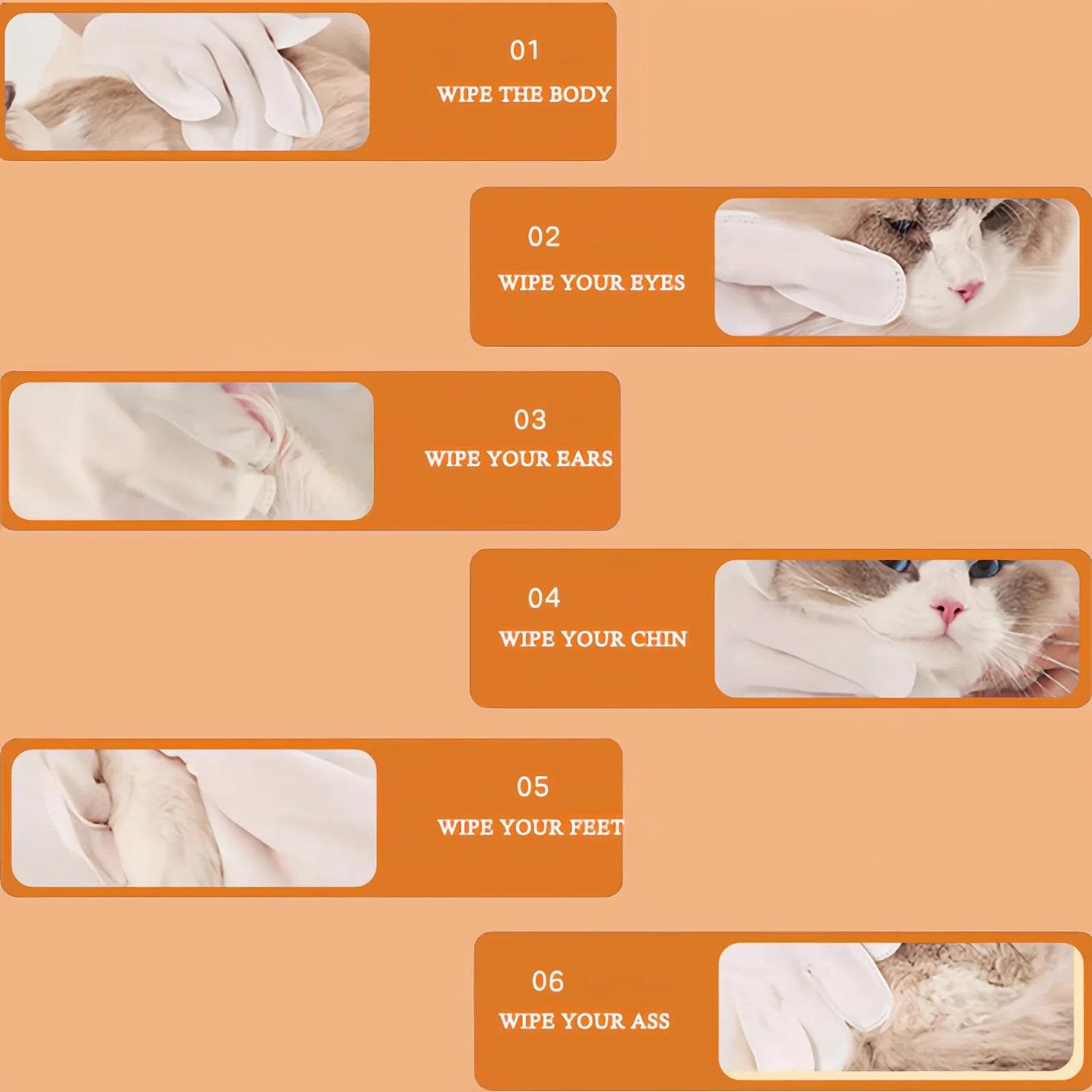 4 packs of 24 pieces,Pet gloves wet wipes - Special disposable cleaning wet wipes for pets, gentle and non-irritating