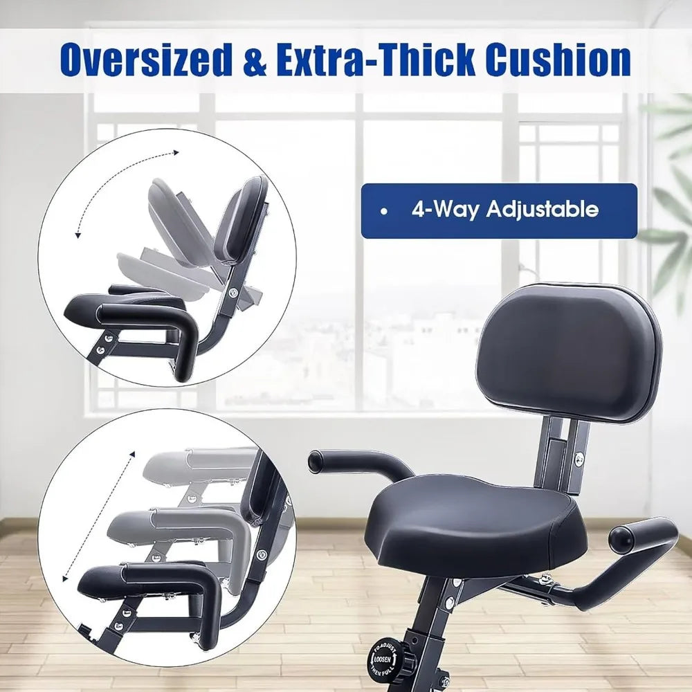 Stationary Exercise Bike, 3-IN-1, Foldable
