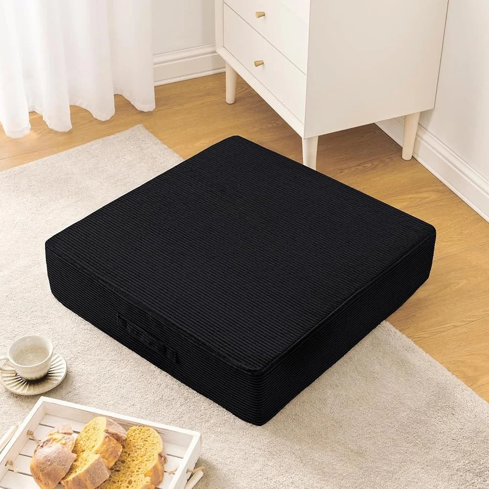 Large Meditation Floor Pillows, Ultra Thick Foam, Washable Velvet Cover, Portable