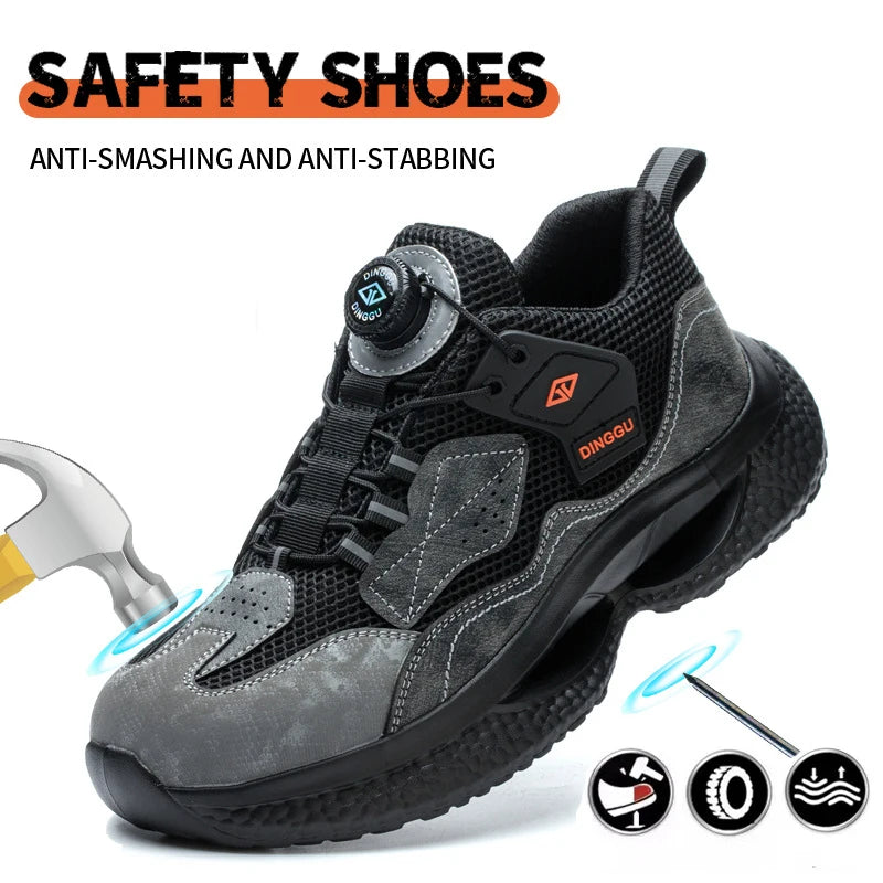 Men's Fashion Work Sneakers. Steel Toe, Safety Boots, Anti-smash, Puncture-Proof