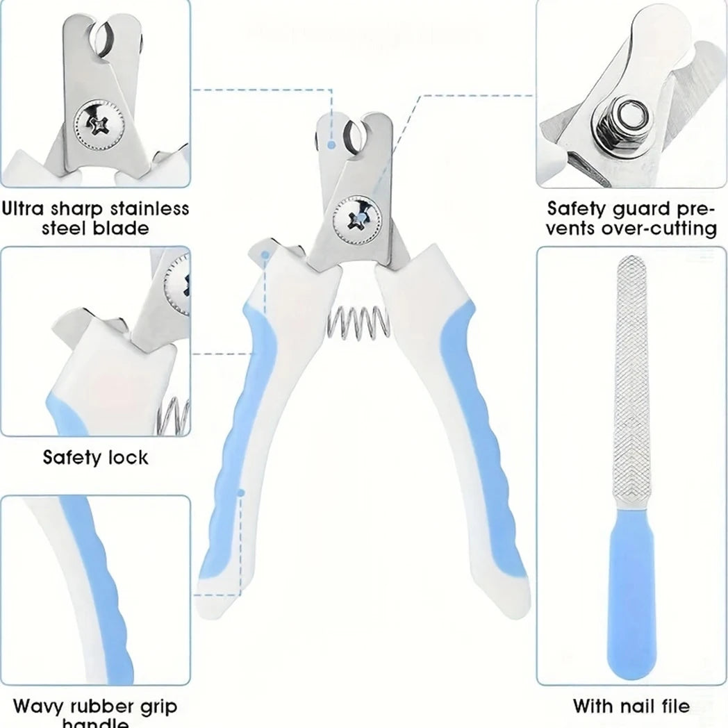 7 Pack Pet Grooming Set, Hair Removal/Flea Comb, Shampoo Brush, Nail Clippers, Toothbrush