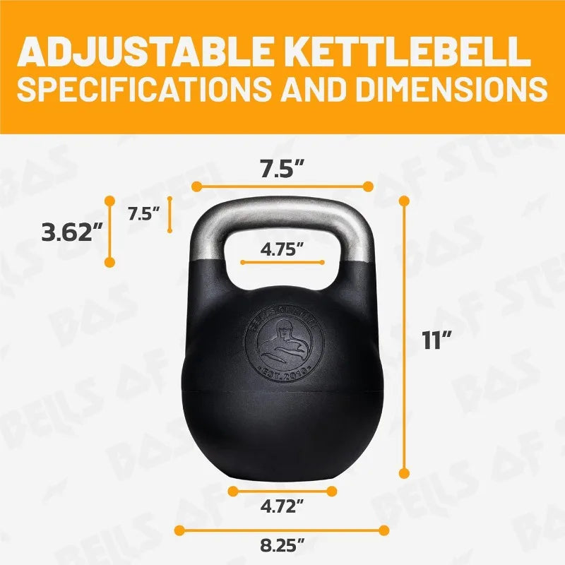 Adjustable Kettlebell Set, Steel Shell, Internally-Loaded for Full Body Workouts