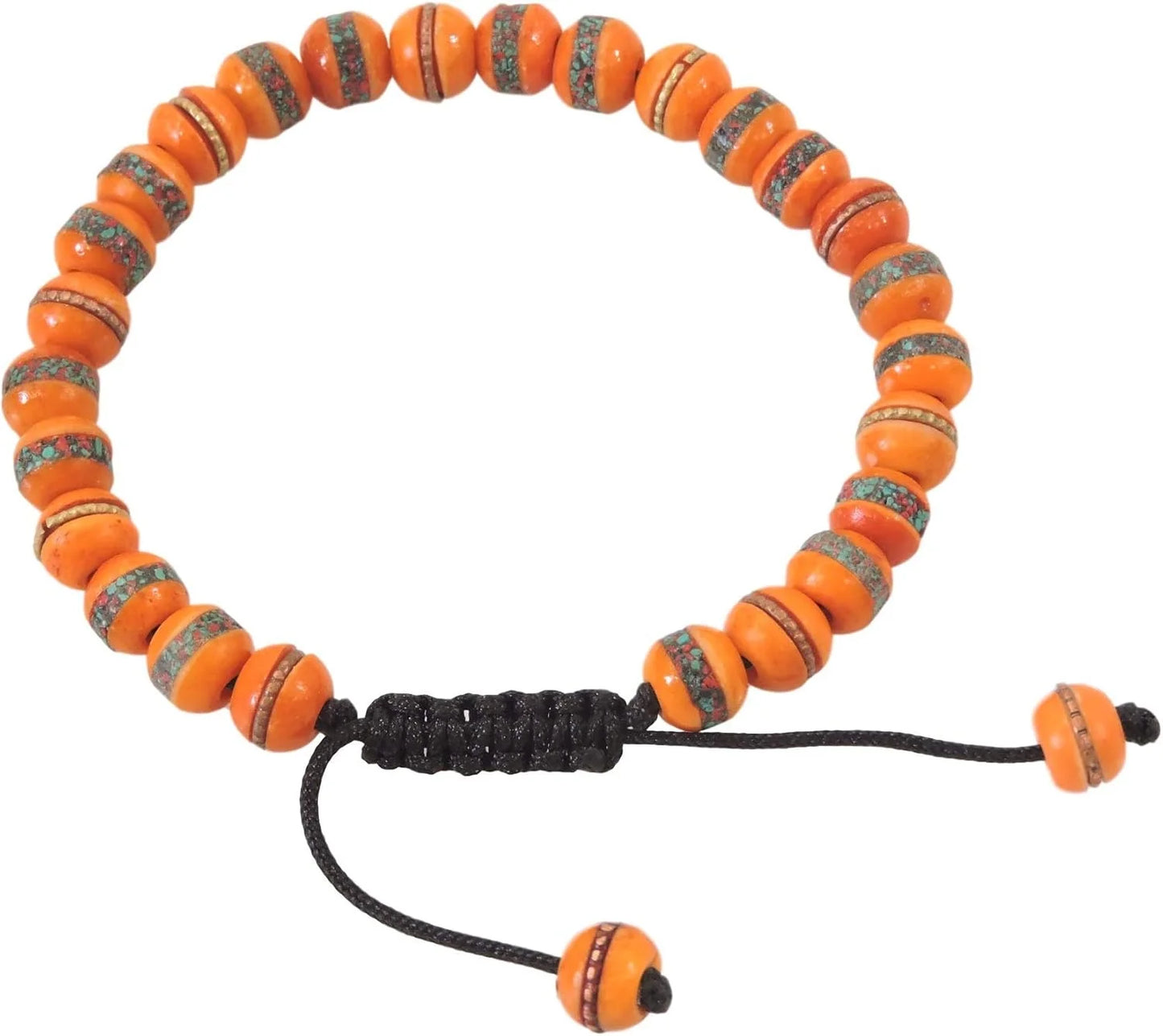 Tibetan Mala Embedded Medicine, Wrist, Meditation, Handmade