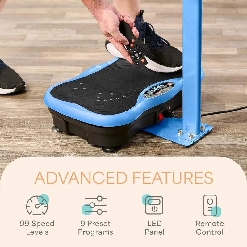 Vibration Plate, Adjustable Handlebar, Resistance Bands, Bluetooth, Lymphatic Drainage, Relieve Pain, Help Sleep, Fat Burning & Weight Loss