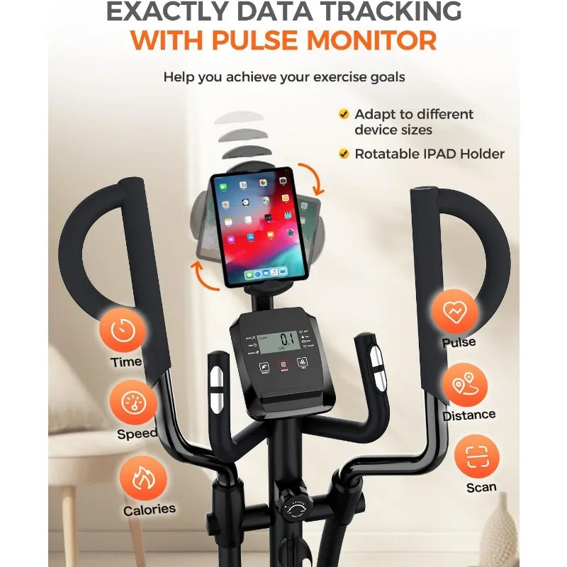 Elliptical Exercise Machine, Hyper-Quiet Magnetic Driving System