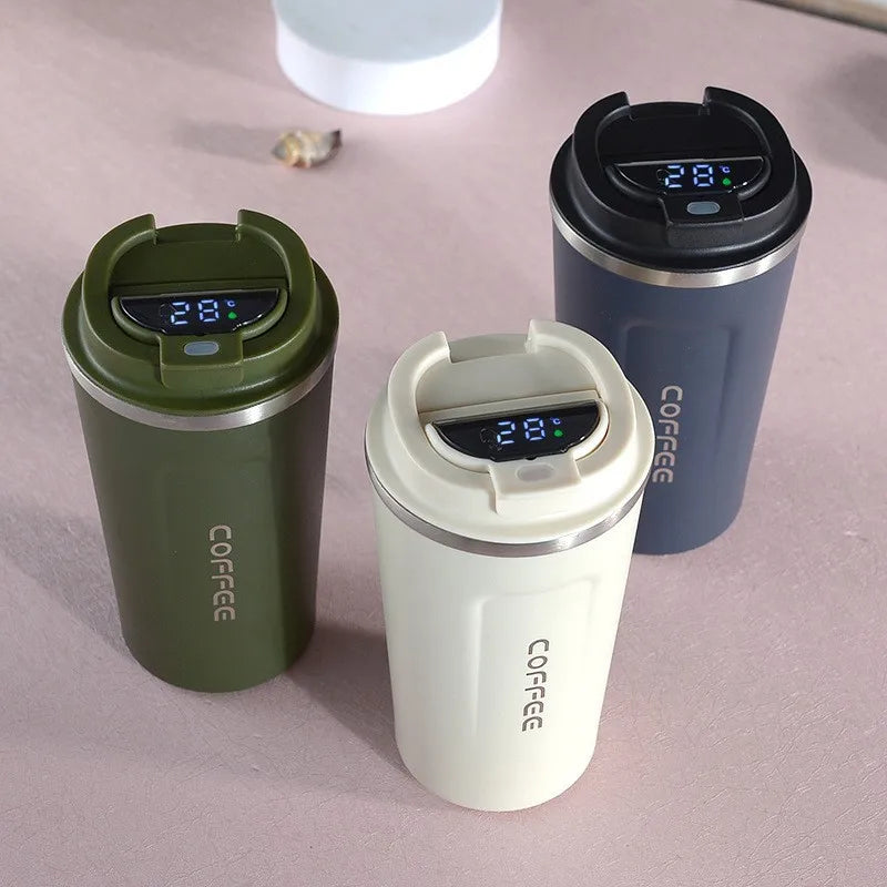 Insulated Coffee Mug Smart Temperature Display, Stainless Steel