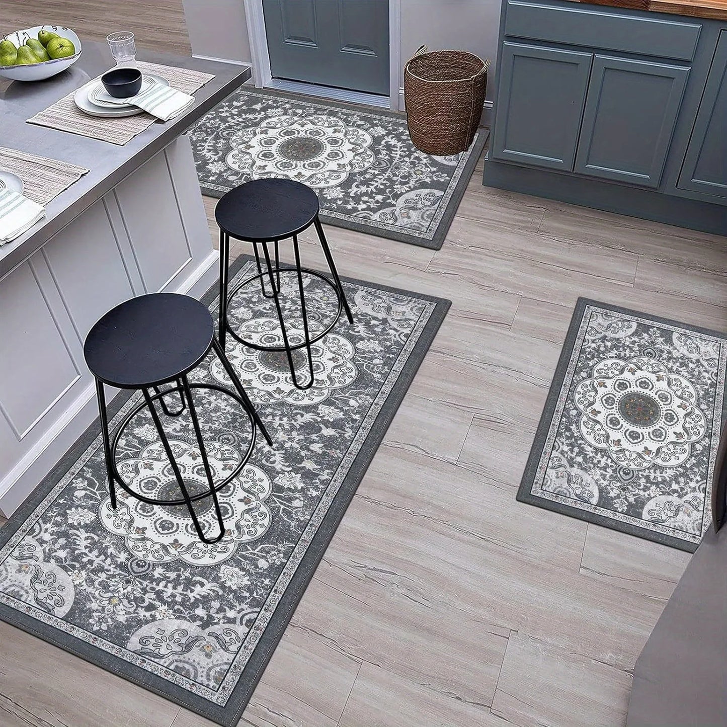 3 Pcs Set Floor Mat, Bohemian Style Rugs, Non-slip, Comfortable, Washable