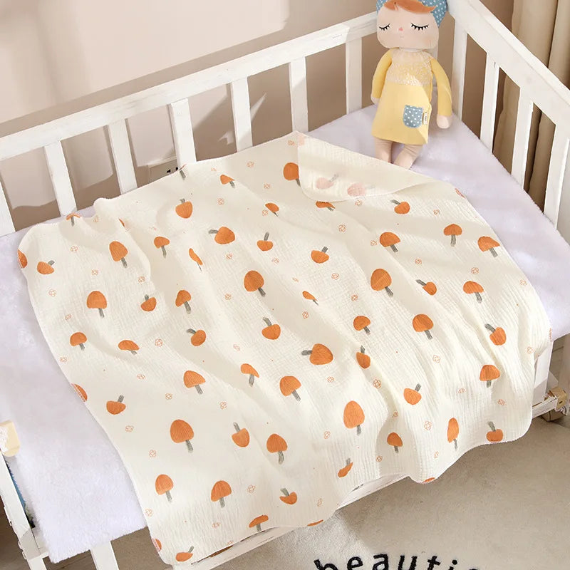 Double Layer Muslin Baby Swaddle Blanket, Soft, Cotton, Stroller Cover, Bedding 80*80cm
