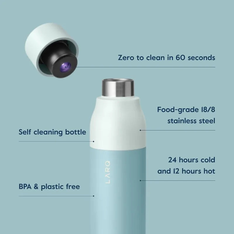 25 oz - Self-Cleaning, Insulated Stainless Steel Water Bottle, UV Water Purifier