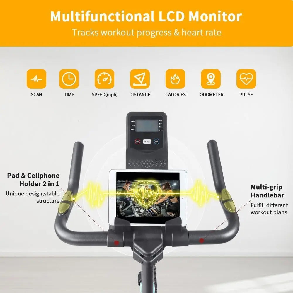 Stationary Exercise Bike, LCD Monitor, Cardio Fitness