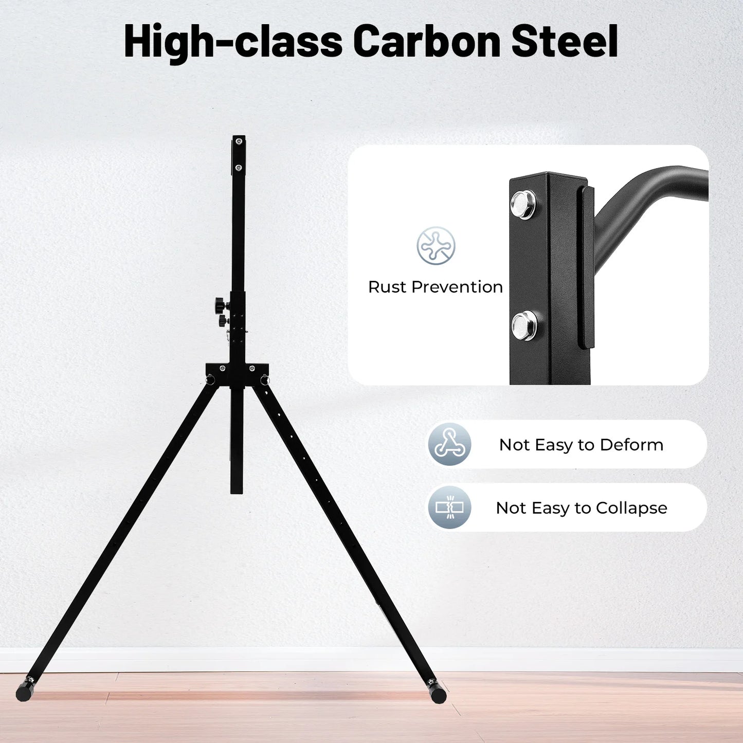 Black Triangular Pull Up Station Adjustable Height Carbon Steel Horizontal Bar for Home Gym Strength Training