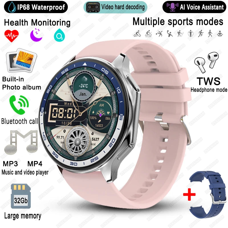 High-End Business Smart Watch, Men ,32Gb Memory, Video Playback, Sports Fitness, Waterproof