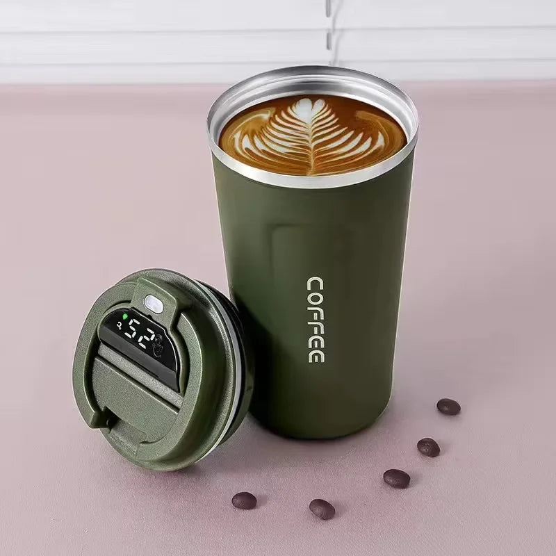 Insulated Coffee Mug Smart Temperature Display, Stainless Steel
