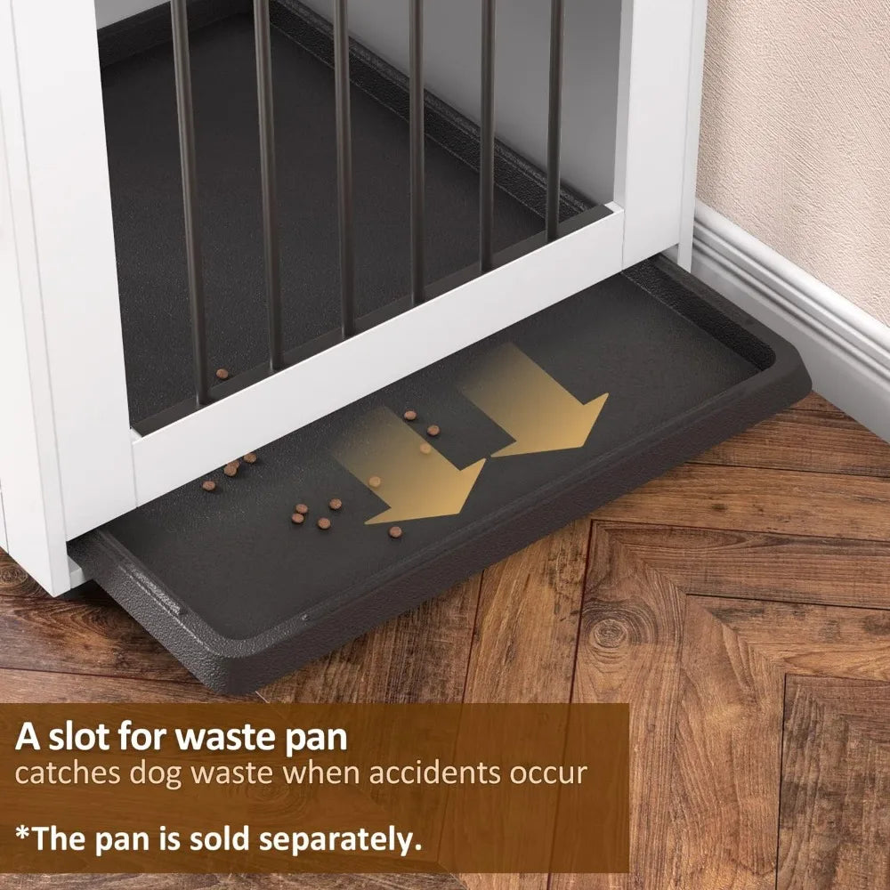 Dog Crate Furniture for Large Dogs Up to 60 lbs. - Farmhouse Table Top & Steel Bars - 37'' Wide