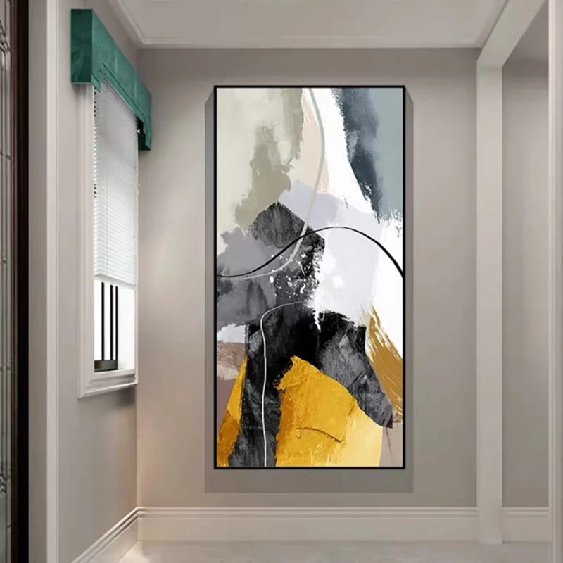 100% Hand Painted Oil Painting On Canvas, Porch Design, Abstract Modern Style, Wall Art