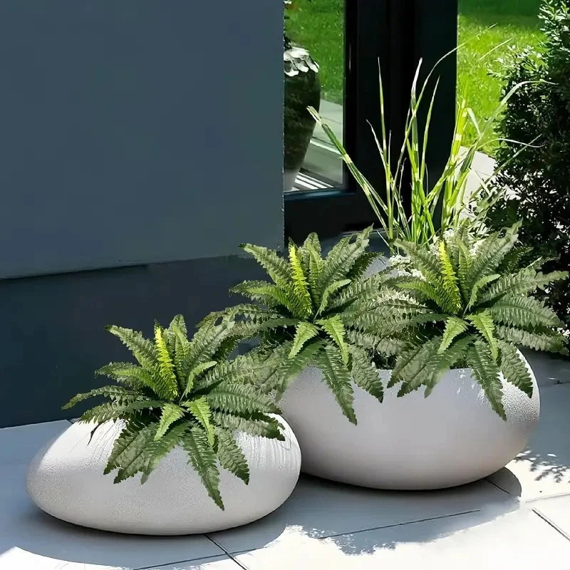 Realistic Boston Ferns, Artificial, UV Resistant Fake Greenery, Door Porch Decors