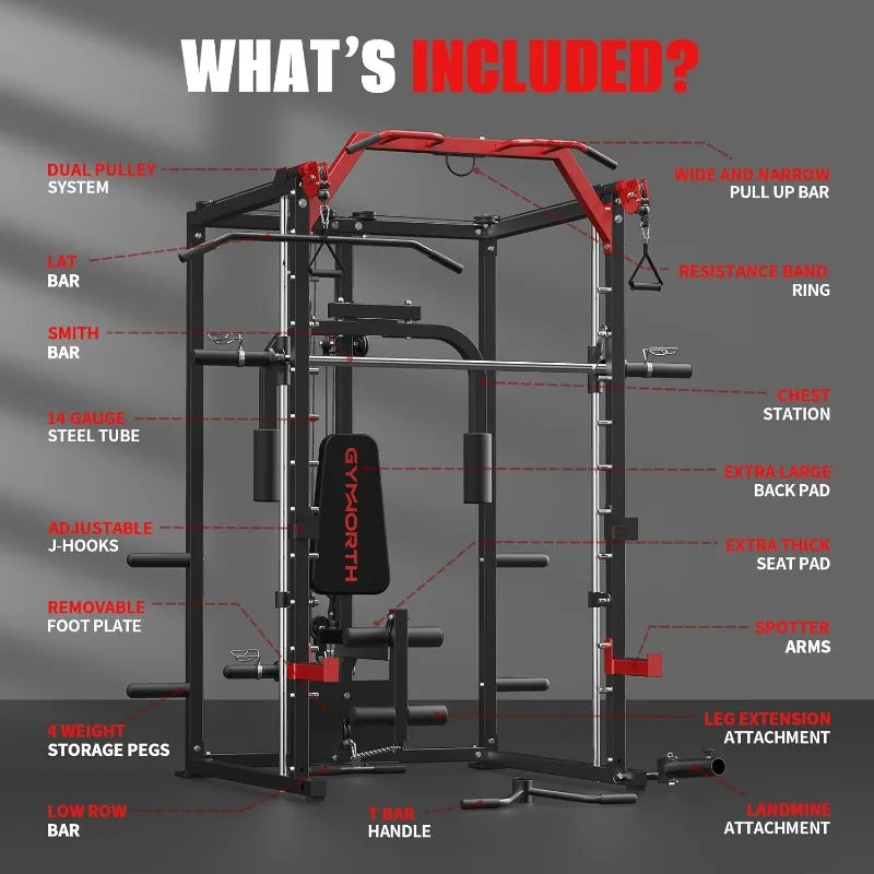 Power Rack, LAT Pulldown System, Power Cage, Cable System, Squat Rack, Chest Press Machine