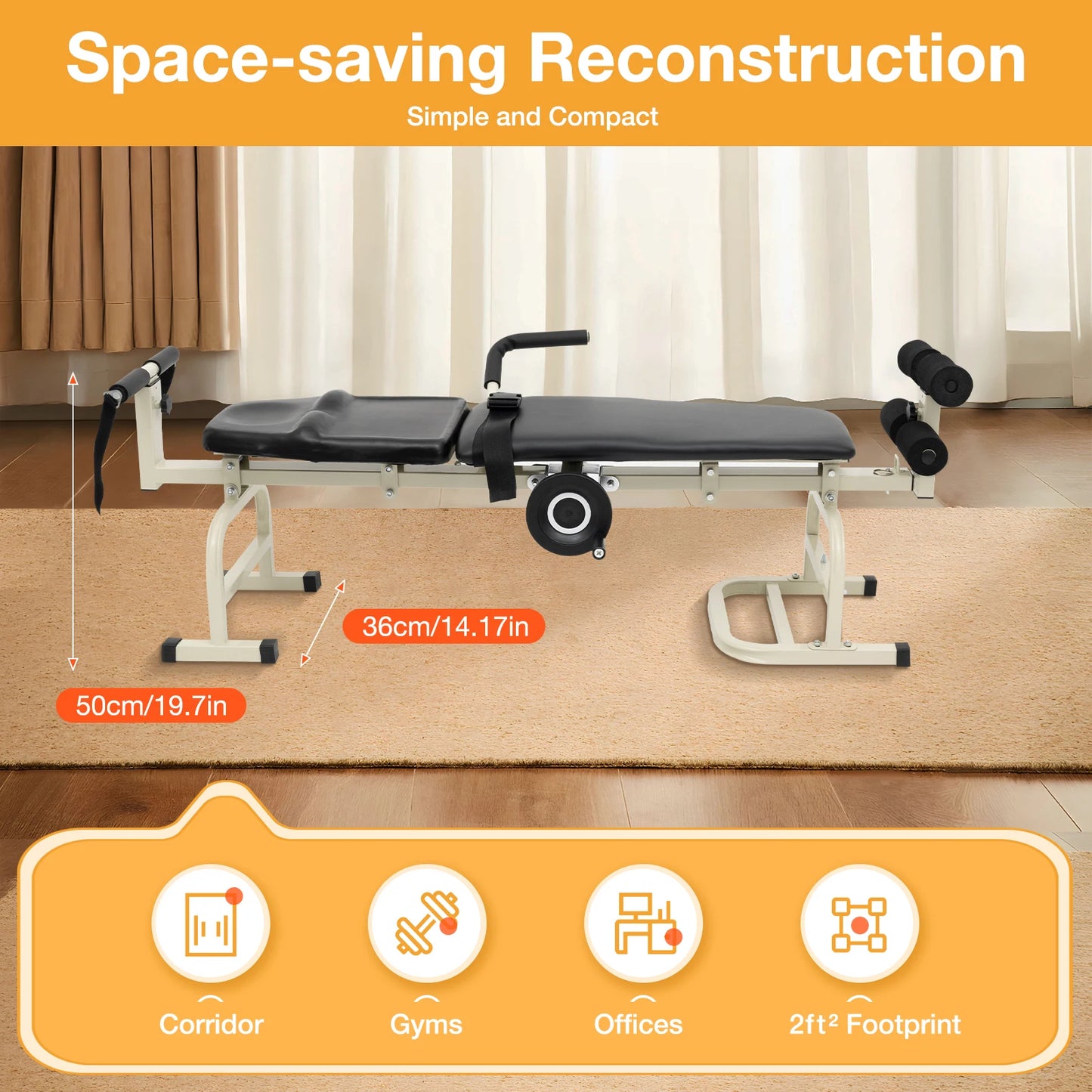 Neck/Lumbar Stretcher, Cervical Massage, Traction Table, Portable, Therapy