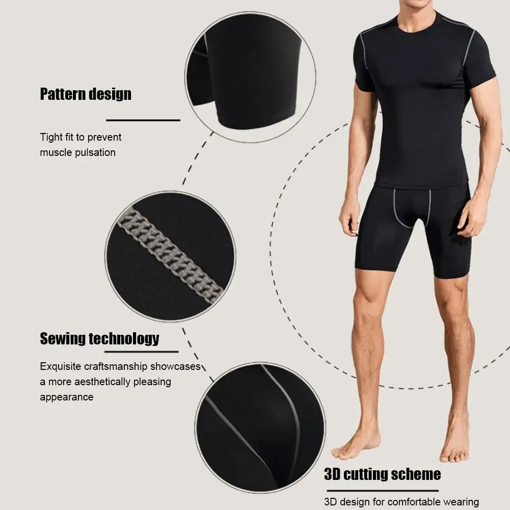 Men's Compression Short Pants With Pocket Elastic Quick Dry Breathable Stretchy Base Layer