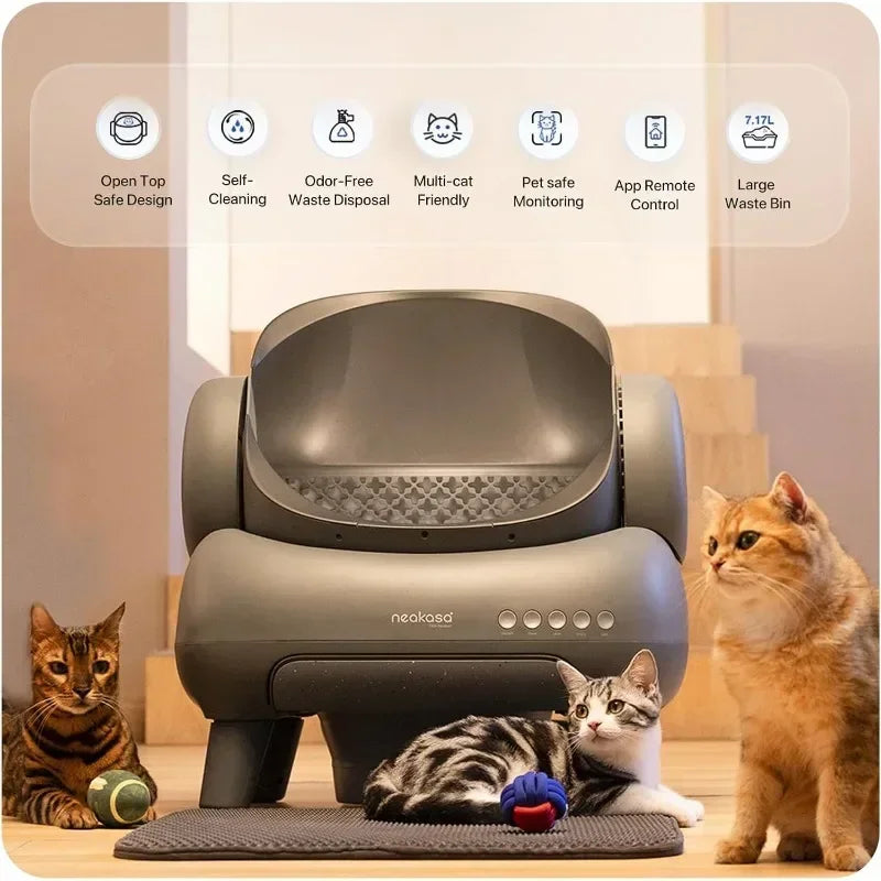 Upgraded.M1 Open-Top Self Cleaning Cat Litter Box, Automatic, APP Control