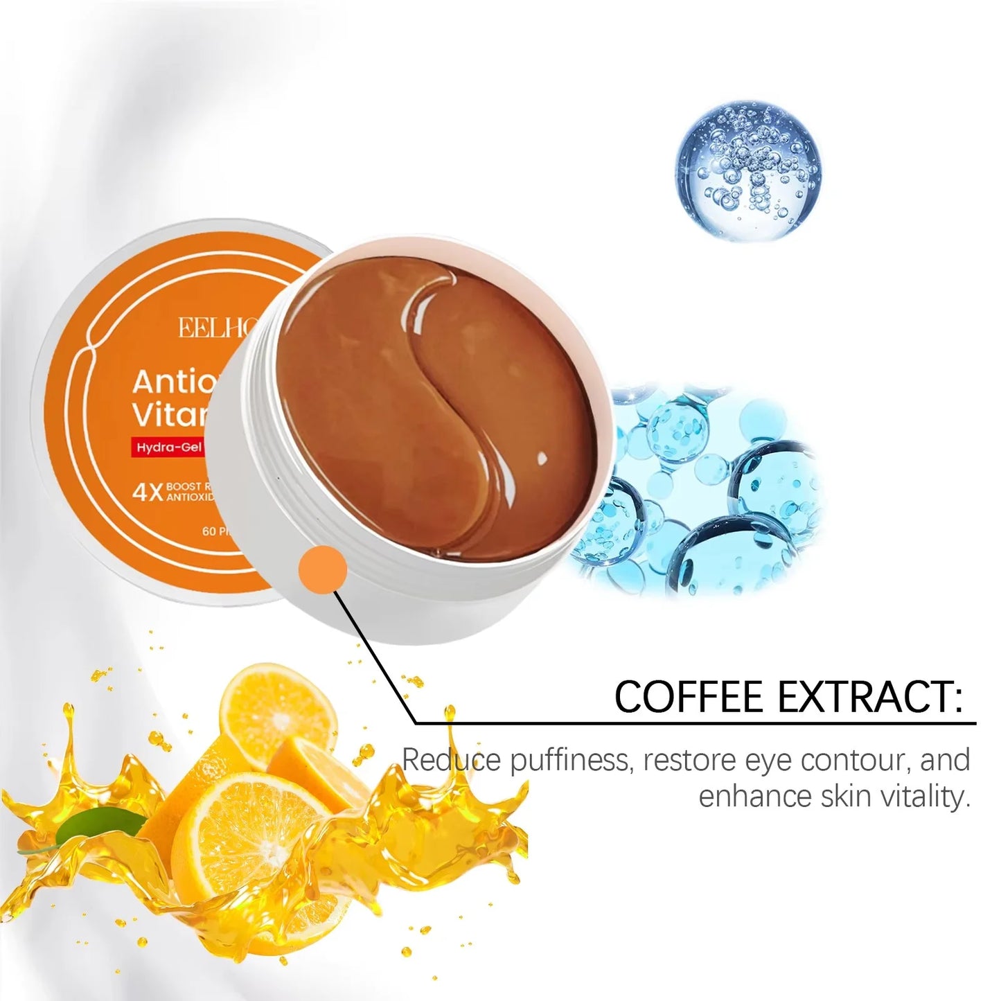 Vitamin C Under Eye Patches, Eye Bags Care, Cooling, Hydrating, Moisturizing, Refreshing
