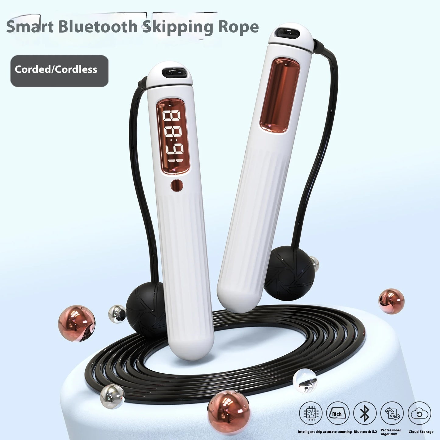 Smart Bluetooth Skipping Rope With CounterFitness Weight Bearing Ball