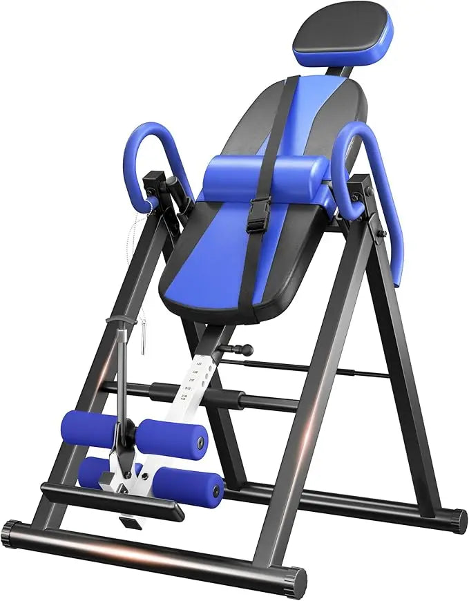 Heavy Duty Inversion Table, Headrest, Adjustable, Protective Belt, Back Stretcher, Pain Relief Therapy