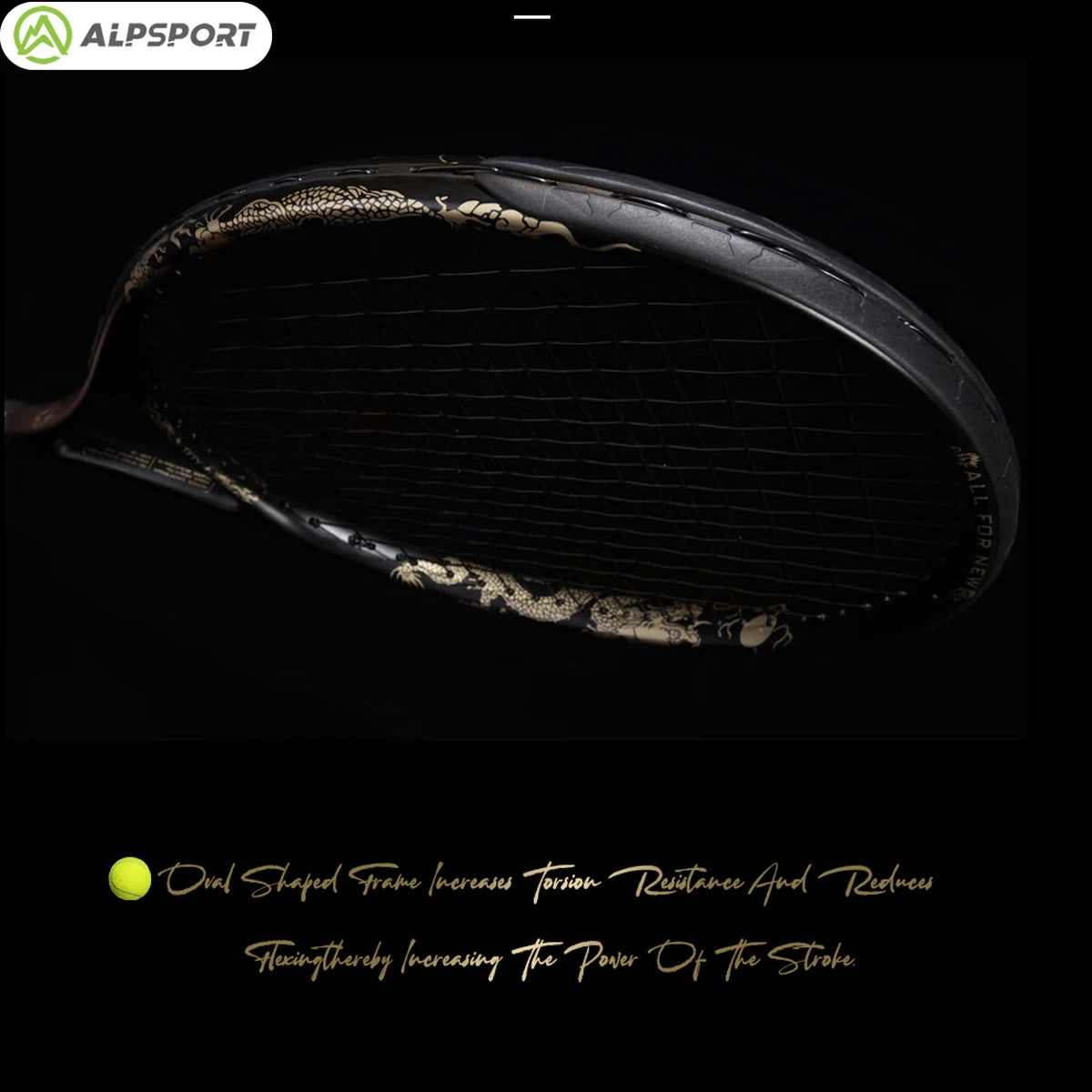 ALPSPORT JL 27-in, Durable, 4 3/8-in Grip, Carbon Fiber, Tennis Racket