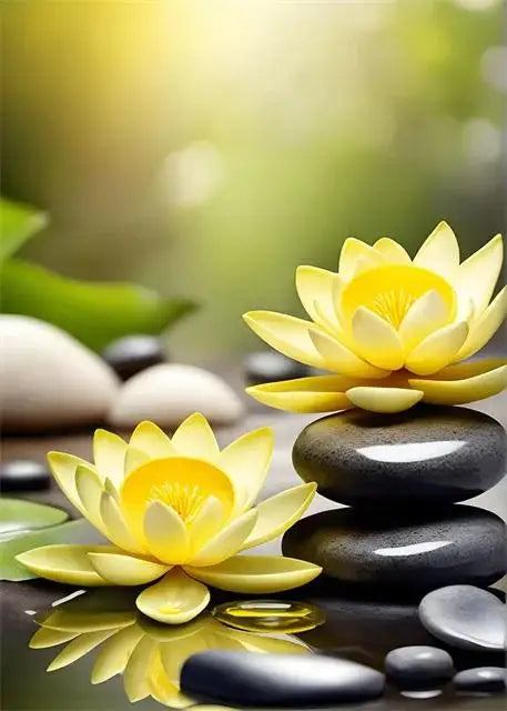 Spa Zen Cherry Blossom, Lily Pink Lotus Canvas, Print Posters, Art for Fitness/Yoga Studio