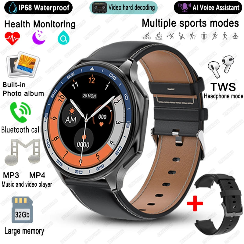High-End Business Smart Watch, Men ,32Gb Memory, Video Playback, Sports Fitness, Waterproof
