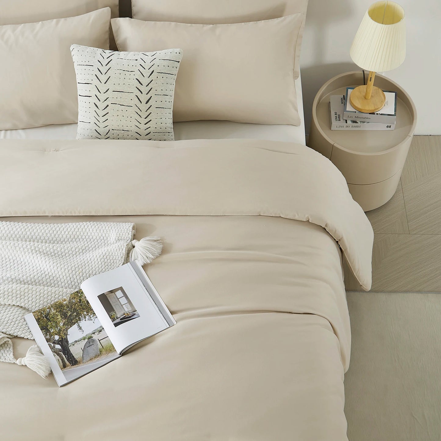 3PCS Solid Color Comforter Set, Soft, Breathable Bedding