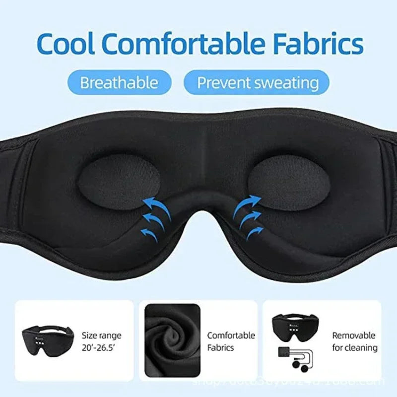 3D Eye Mask, Music Play Sleeping Headphones, Built-in HD Speaker, Bluetooth