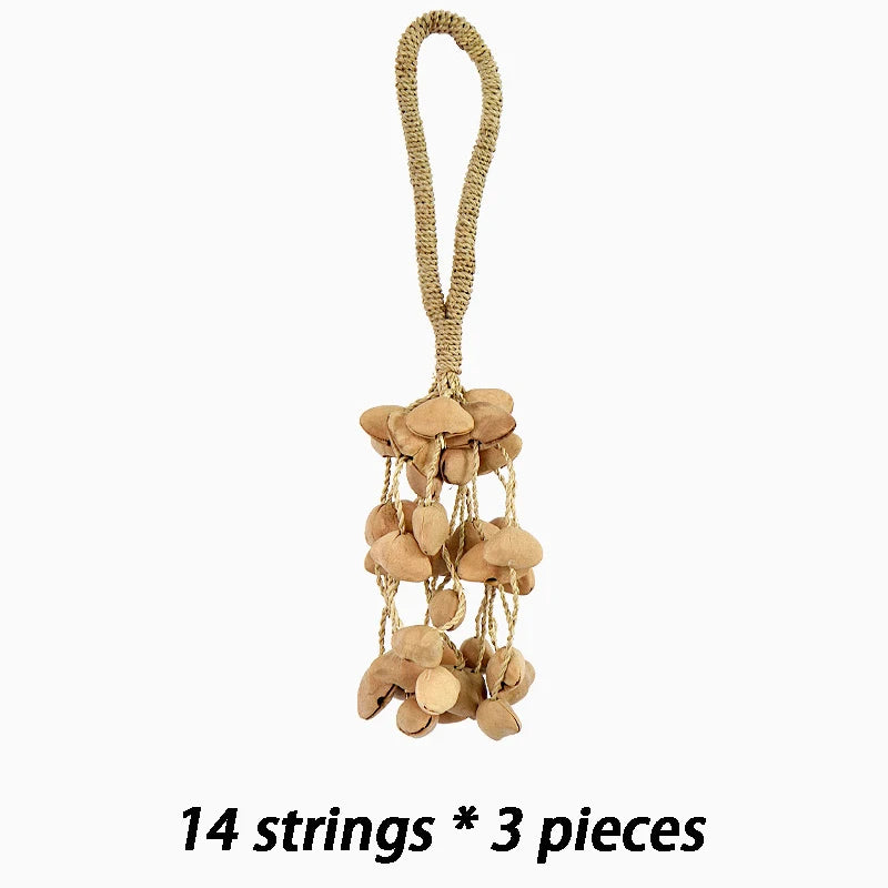Straw Rope Hand Bell, Meditation/Yoga, Healing, Natural Fruit Shells, Wind Chimes