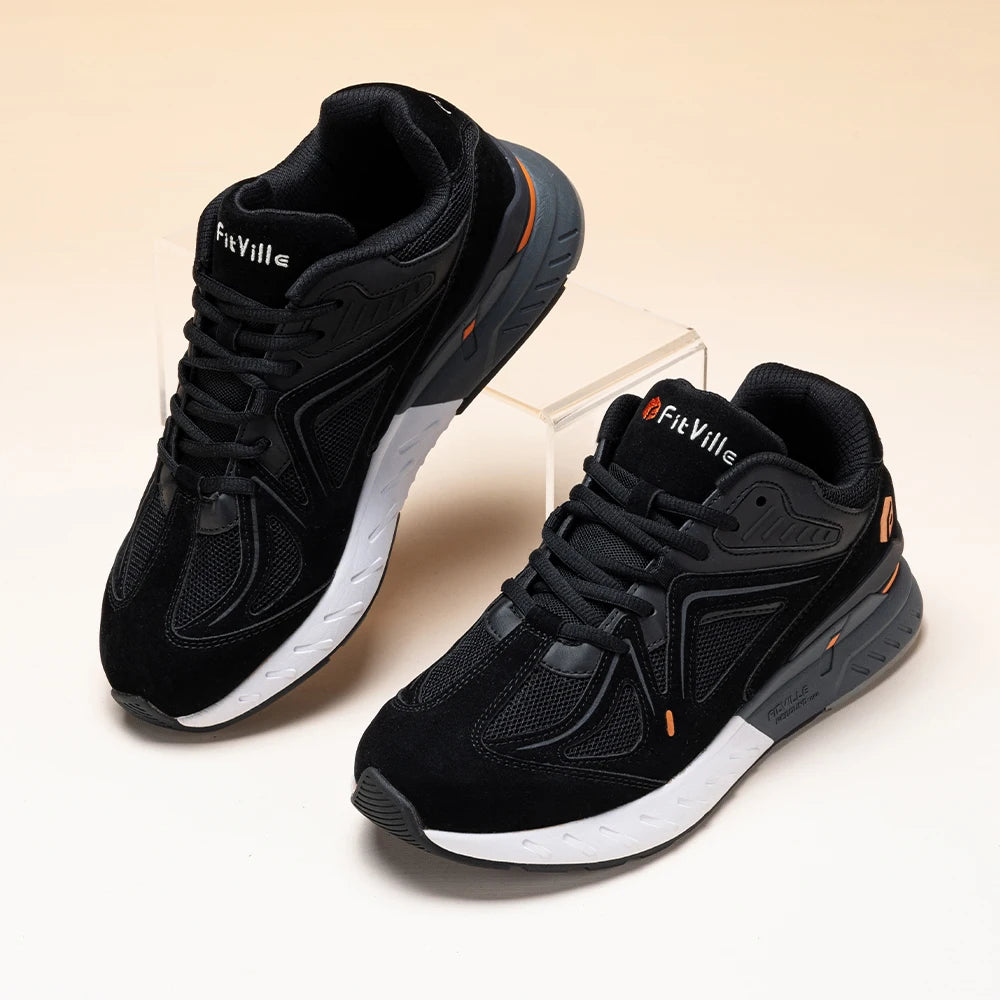 Extra Wide Men's Walking Shoes, Lightweight Sneakers for Flat Feet, Arch Fit, Heel Pain Relief, Non-Slip