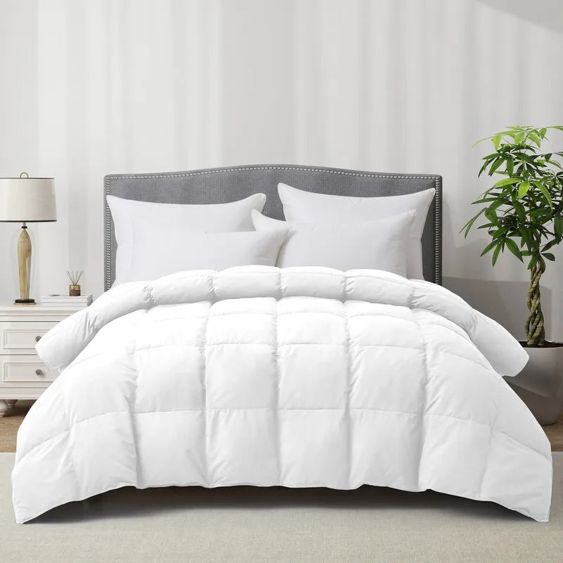 Goose Feather Down Comforter, Ultra Fluffy Duvet Insert, Corner Tabs