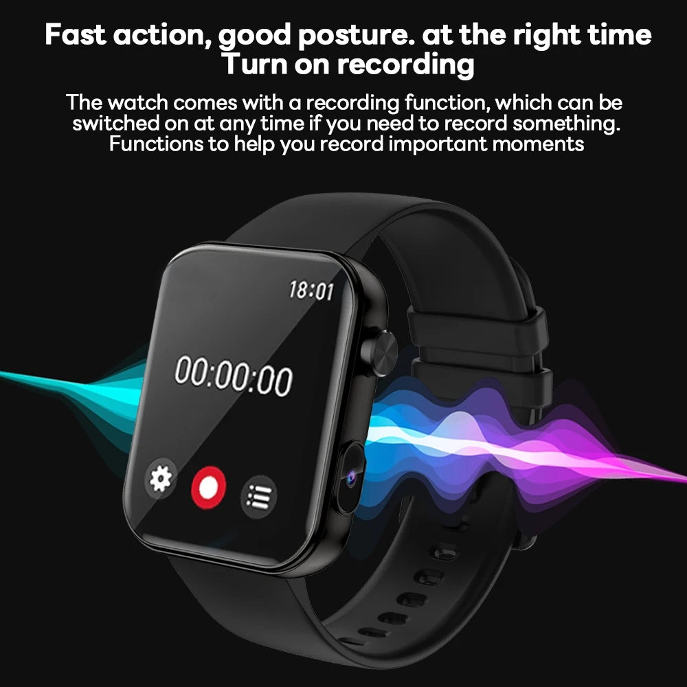 Smart Watch Women/Men, Camera, Heart Rate, Sports Fitness, Waterproof, Bluetooth For Android iOS