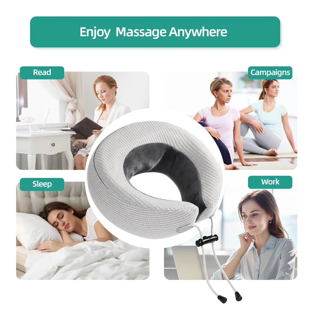 U-Shaped Neck Massager, Kneading, Hot Compress, Vibration, Relieve Neck Fatigue