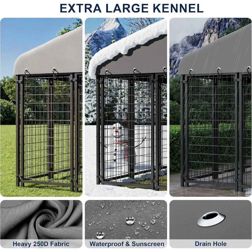 Heavy-Duty Outdoor Pet Kennel with Roof