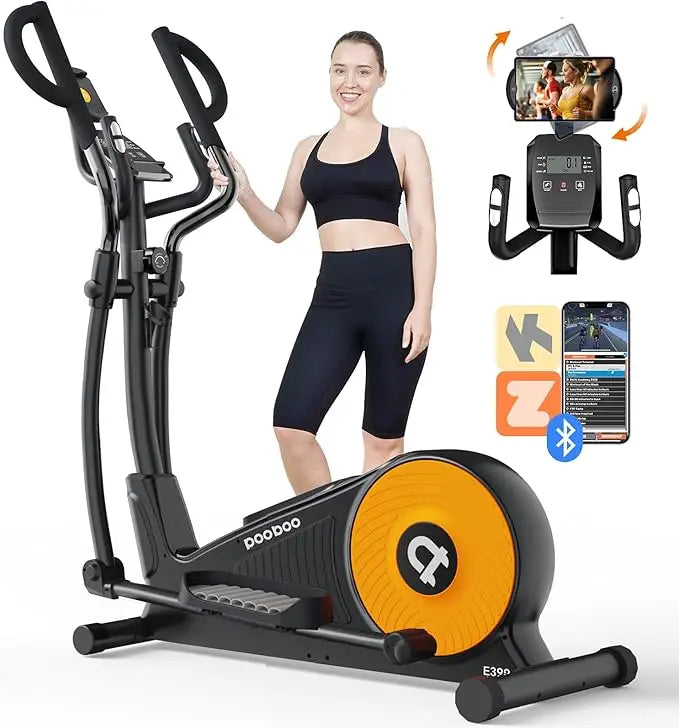 Elliptical Exercise Machine, Hyper-Quiet Magnetic Driving System