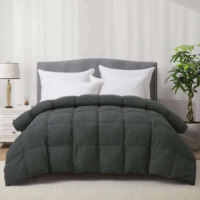 Goose Feather Down Comforter, Ultra Fluffy Duvet Insert, Corner Tabs