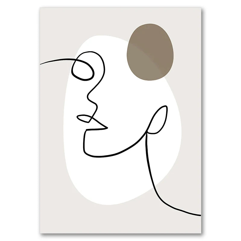 Abstract Posters, Minimalist Wall Art Canvas Painting ,Line Body Face Art Prints, Nordic Wall Pictures