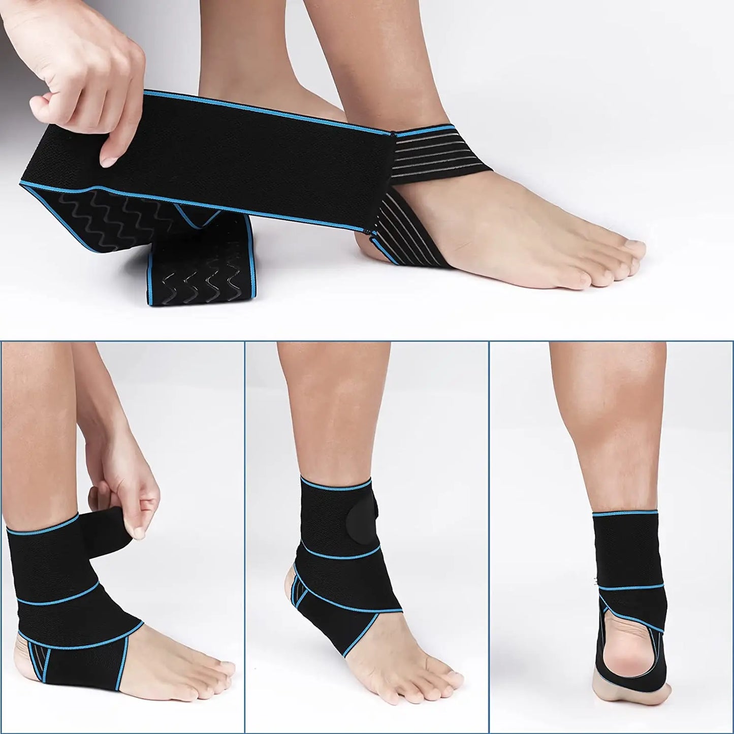 1Pc Ankle Brace, Support Wraps, Adjustable, Compression Antiskid Straps