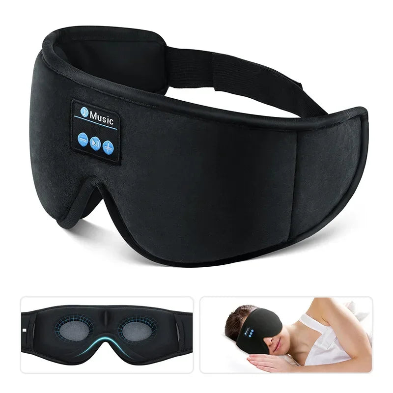 3D Eye Mask, Music Play Sleeping Headphones, Built-in HD Speaker, Bluetooth