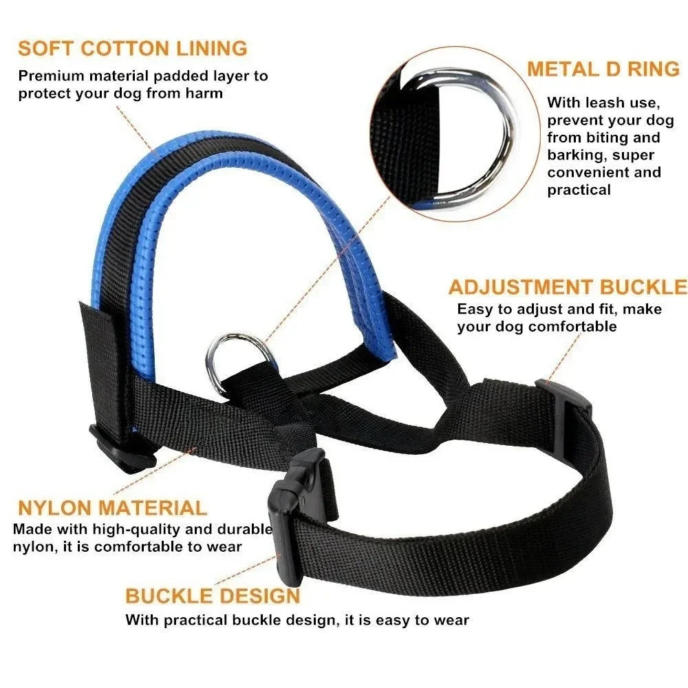 Nylon Dog Mouth Muzzle, Anti Bark, Collar, Breathable, Training Tool