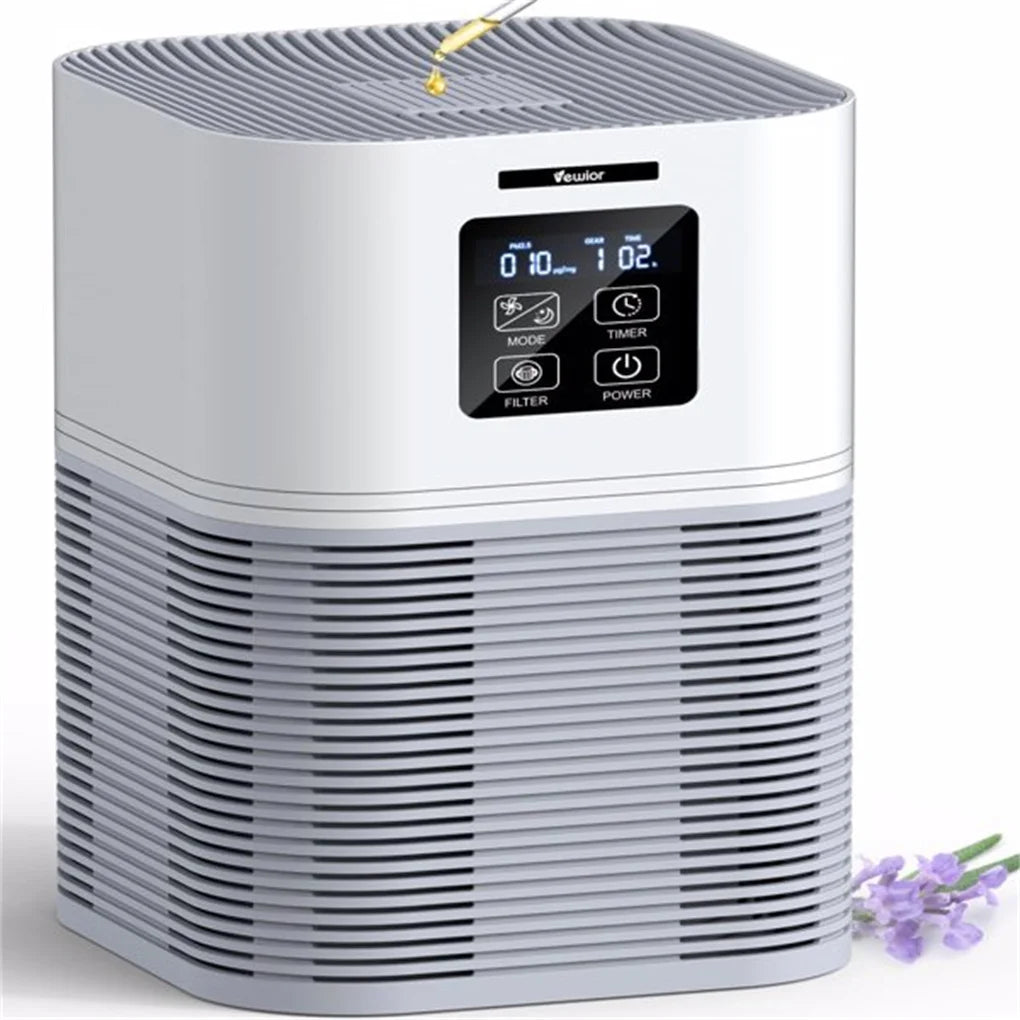 2-in-1 Air Purifier, H13 Filters, Home Allergies, Pets Hair, Odor Eliminators, Aromatherapy Diffuser, Auto Mode