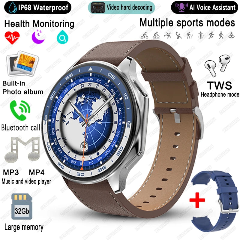 High-End Business Smart Watch, Men ,32Gb Memory, Video Playback, Sports Fitness, Waterproof