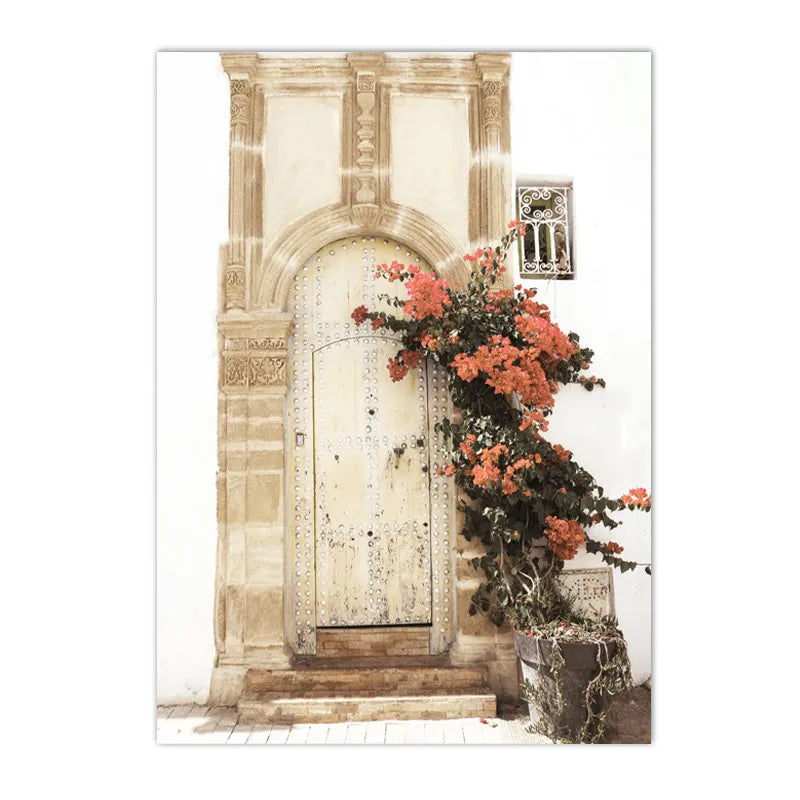 Spanish Italy Puglia Architecture Posters, Canvas Painting, Green Leaves, Indoor Plants, Wall Art Print Pictures
